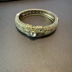 Vintage Heidi Daus Art Deco Tapered X Bangle Bracelet